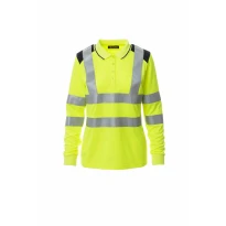 Zweifarbige Langarm-Arbeits-Polo für Damen mit hoher Sichtbarkeit Payper Guard+ Winter