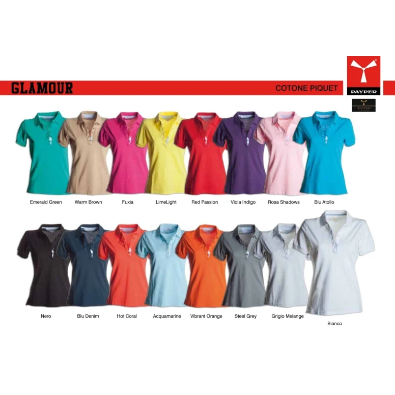 Kurzarm-Polo 100% Baumwolle Glamour - Payper AY 7413