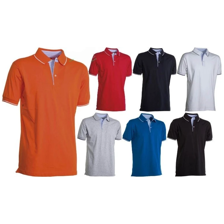 Kurzarm-Polo Cambridge mit Oxford-Innenstoff AY 7433