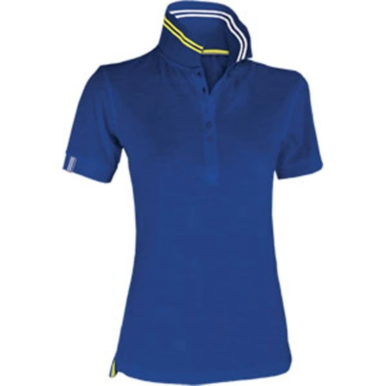 Kurzarm-Nautic-Polo für Damen mit fluoreszierenden Streifen am Kragen - Payper AY 7418