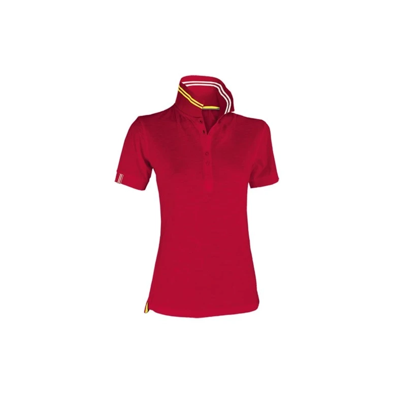 Kurzarm-Nautic-Polo für Damen mit fluoreszierenden Streifen am Kragen - Payper AY 7418