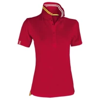 Kurzarm-Nautic-Polo für Damen mit fluoreszierenden Streifen am Kragen - Payper AY 7418