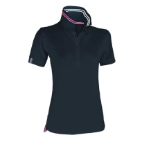 Kurzarm-Nautic-Polo für Damen mit fluoreszierenden Streifen am Kragen - Payper AY 7418