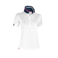 Kurzarm-Nautic-Polo für Damen mit fluoreszierenden Streifen am Kragen - Payper AY 7418