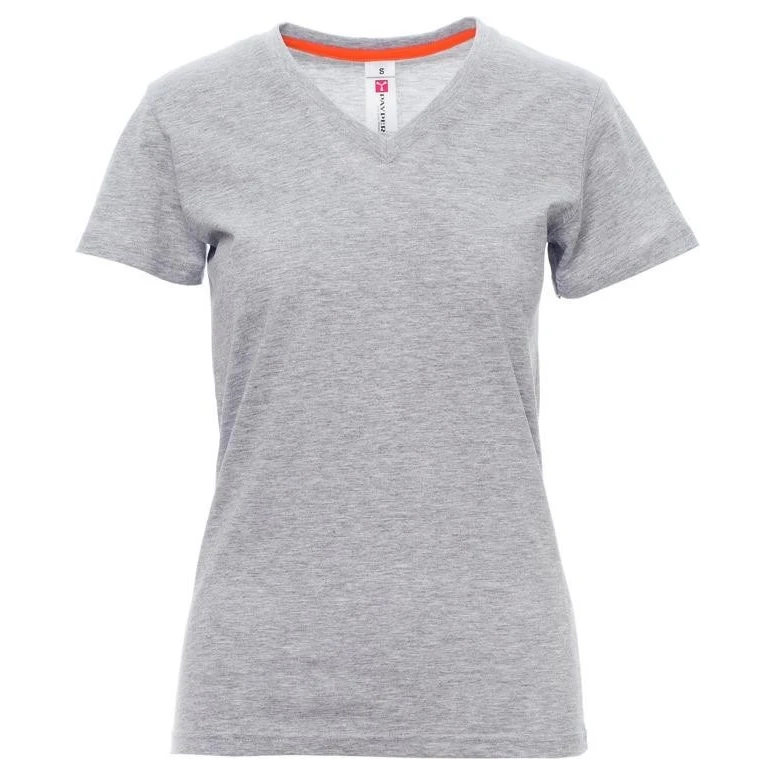 T-Shirt mit V-Ausschnitt und kurzen Ärmeln aus 100% Baumwolle V-Neck Damen - Payper AY 7464