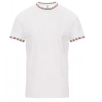 Kurzarm-Rundhals-T-Shirt aus Baumwolle mit Kontrast-Trikolore Flag - Payper AY 7453