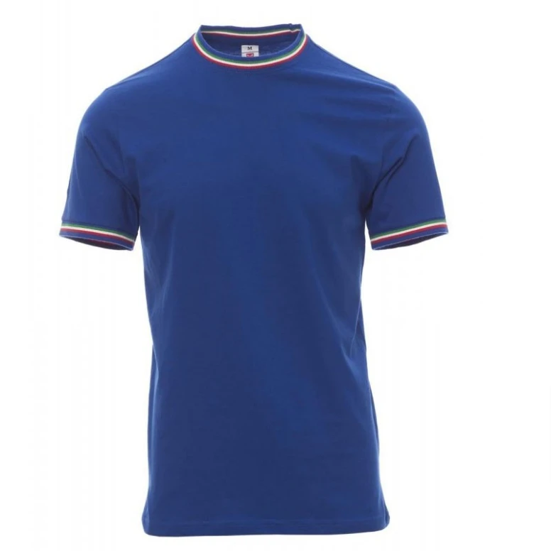 Kurzarm-Rundhals-T-Shirt aus Baumwolle mit Kontrast-Trikolore Flag - Payper AY 7453