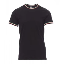 Kurzarm-Rundhals-T-Shirt aus Baumwolle mit Kontrast-Trikolore Flag - Payper AY 7453