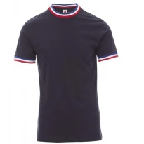Kurzarm-Rundhals-T-Shirt aus Baumwolle mit Kontrast-Trikolore Flag - Payper AY 7453