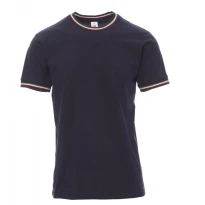 Kurzarm-Rundhals-T-Shirt aus Baumwolle mit Kontrast-Trikolore Flag - Payper AY 7453