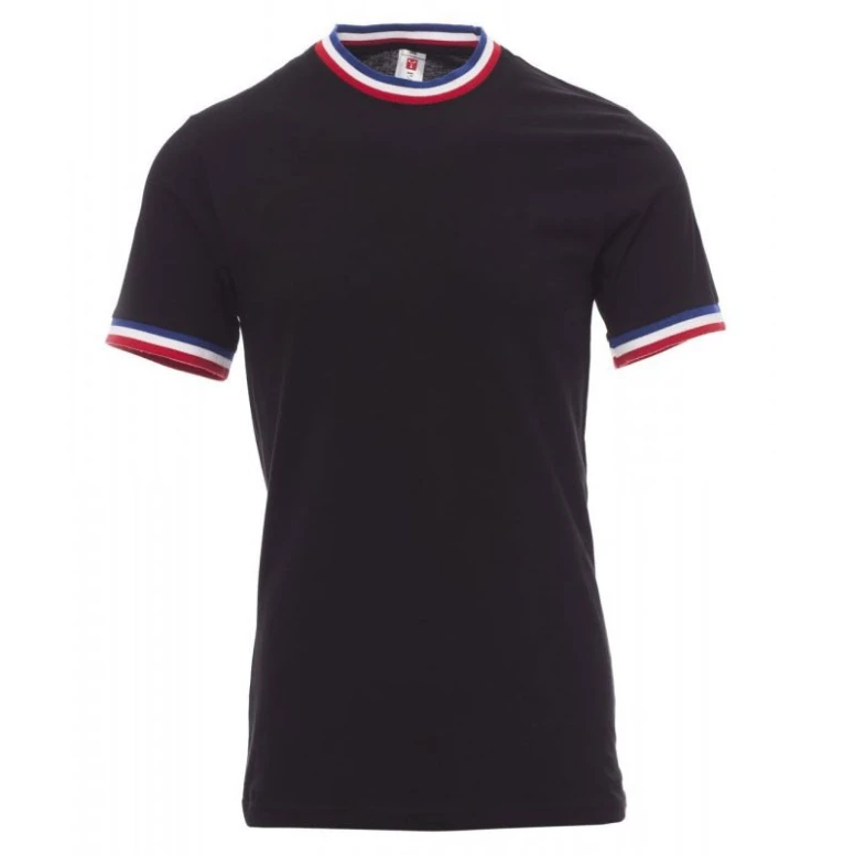Kurzarm-Rundhals-T-Shirt aus Baumwolle mit Kontrast-Trikolore Flag - Payper AY 7453