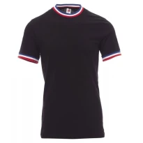 Kurzarm-Rundhals-T-Shirt aus Baumwolle mit Kontrast-Trikolore Flag - Payper AY 7453