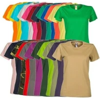 Damen Kurzarm-T-Shirt Rundhals aus Baumwolle - Payper AY 7446