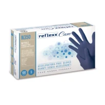 Puderfreie Nitrilhandschuhe ohne Beschleuniger Reflexx Care N350
