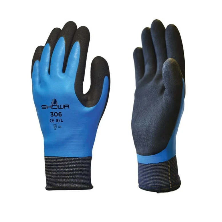10 Paare - Handschuhe Showa 306, beschichtet mit wasserdichtem Latex SH306