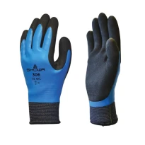 10 Paare - Handschuhe Showa 306, beschichtet mit wasserdichtem Latex SH306