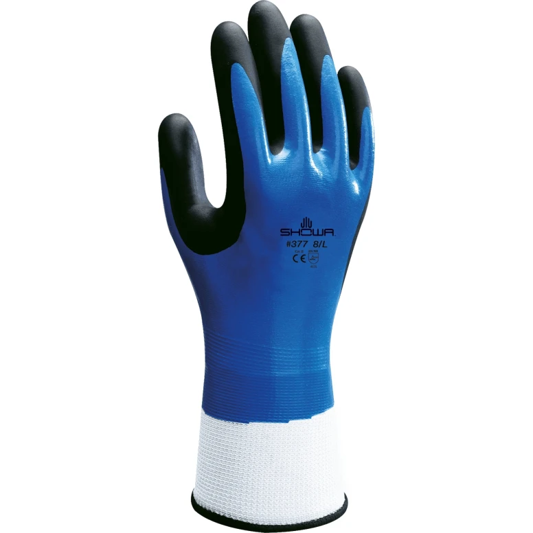 10 Paare - Showa 377 Handschuhe mit doppelter Nitrilbeschichtung - Wasserdicht SH377