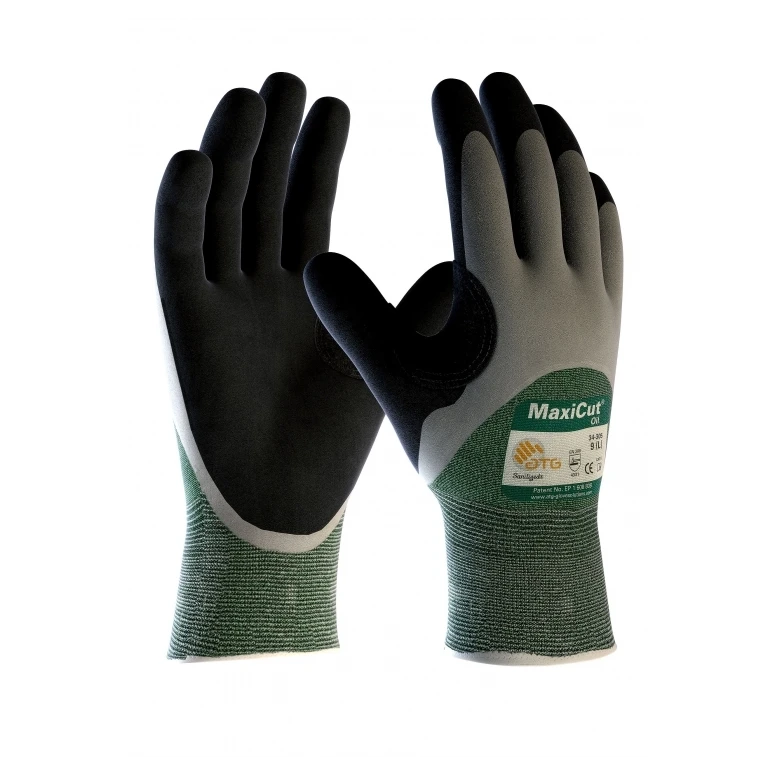 12 Paare - ATG Maxicut Oil Arbeits Handschuhe in Nitril 34-305