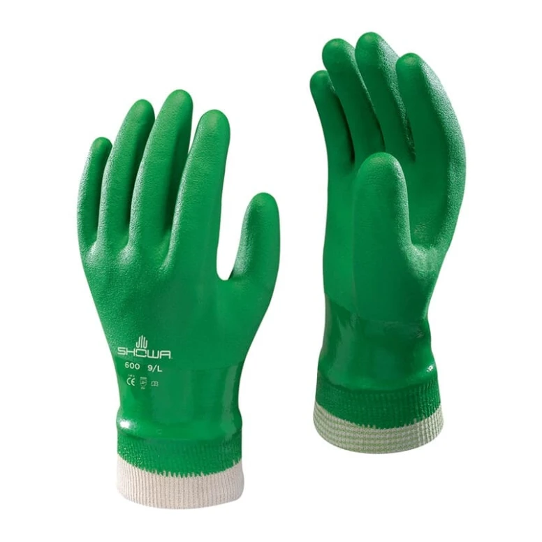 10 Paare - Showa 600 Handschuhe mit doppelter PVC-Beschichtung, vollständig WASSERDICHT SH600