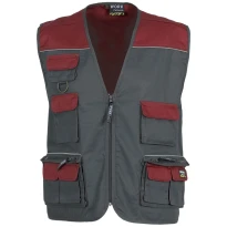 Gilet Sommer Multitaschen mit V-Ausschnitt und reflektierenden Details - Workteam 2