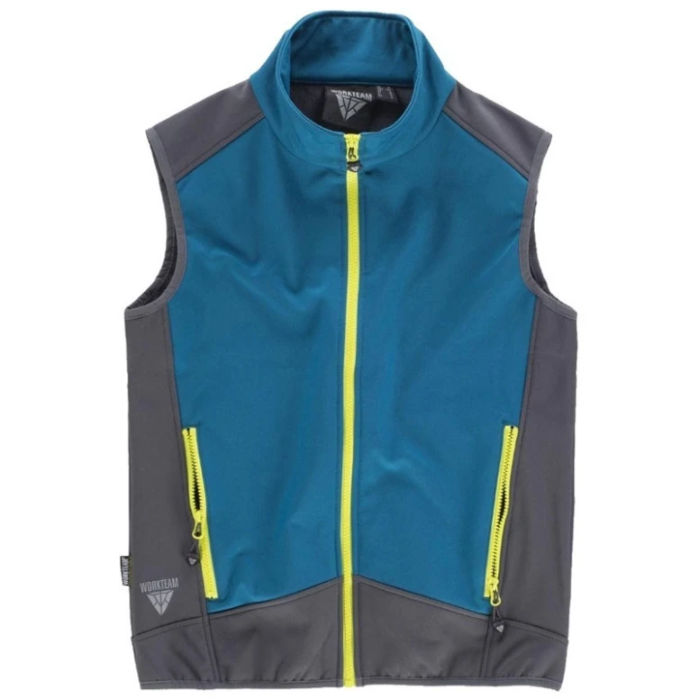 Hochgeschlossenes Sports Workshell Vest und Nylon-Reißverschluss - Workteam