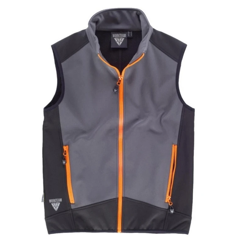 Hochgeschlossenes Sports Workshell Vest und Nylon-Reißverschluss - Workteam