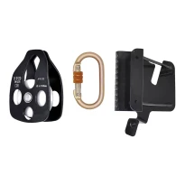 KIT bestehend aus Umlenkrolle Platte und Karabinerhaken AKKROBAT AKKITREC30KIT