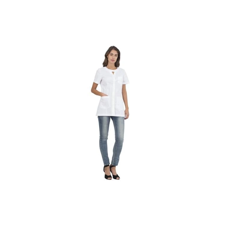 Damen Tunika kurzärmelig Alpha Horeca Siggi mit Knopfleiste - 28CS1593/00-0001