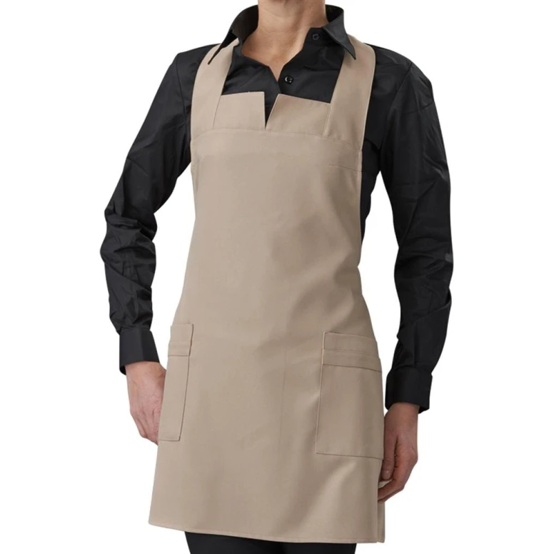 Schürze Damen mit Latz Aurora Horeca Siggi in Kniehöhe - 28PZ0345/00-0111