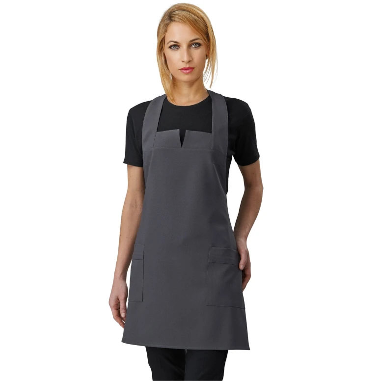 Schürze Damen mit Latz Aurora Horeca Siggi in Kniehöhe - 28PZ0345/00-0111