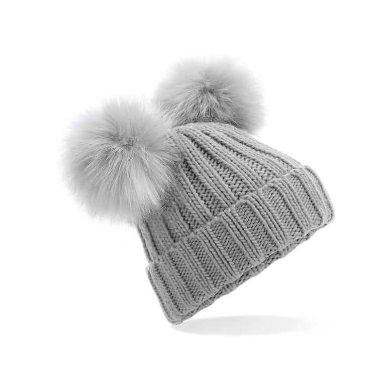 Mütze Kunstfell Double Pop Pom Beanie Beechfield - B414