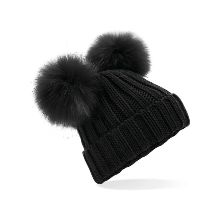 Mütze Kunstfell Double Pop Pom Beanie Beechfield - B414