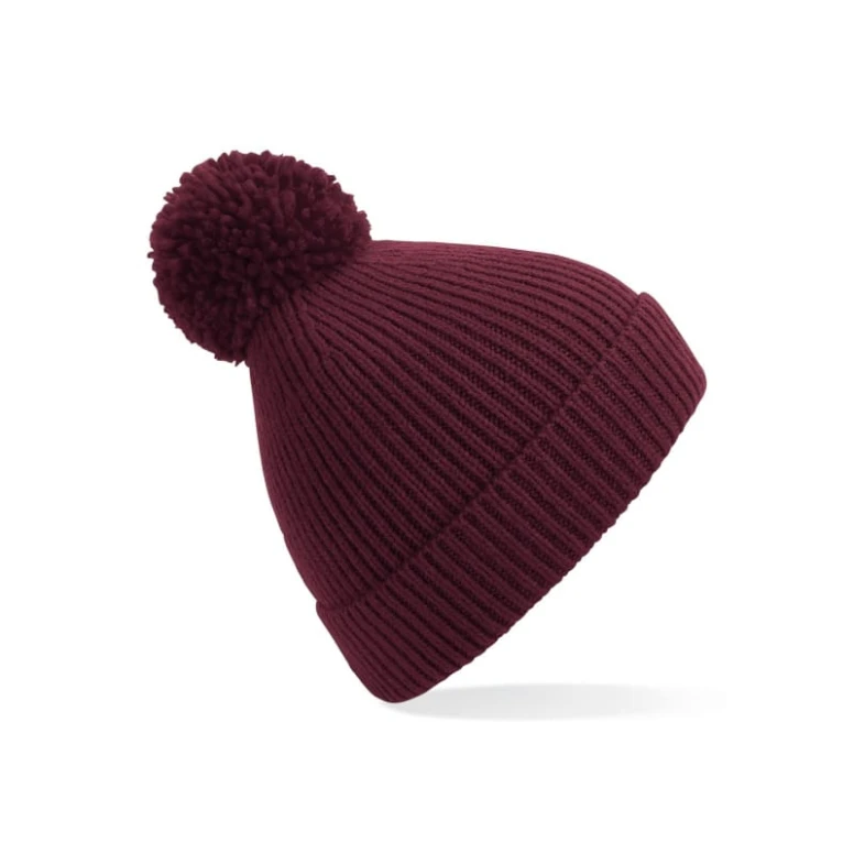 Mütze Engineered Knit gerippt Pom Pom Beanie Beechfield - B382