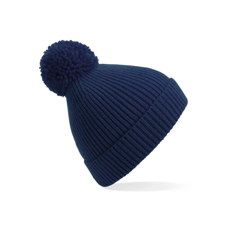 Mütze Engineered Knit gerippt Pom Pom Beanie Beechfield - B382