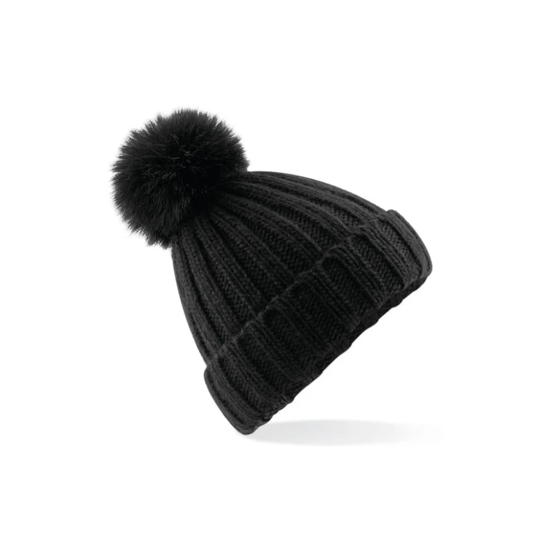 Mütze Verbier Pelz Pop Pom Chunky Beanie Beechfield - B413