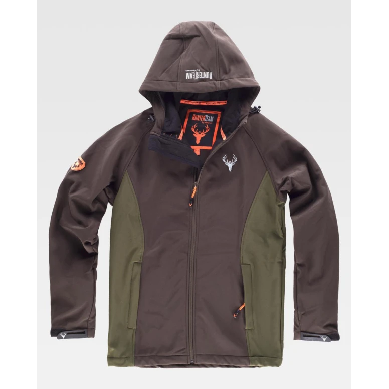Arbeitsjacke Workshell Stretch mit Kapuze Jagd S8610 - Workteam