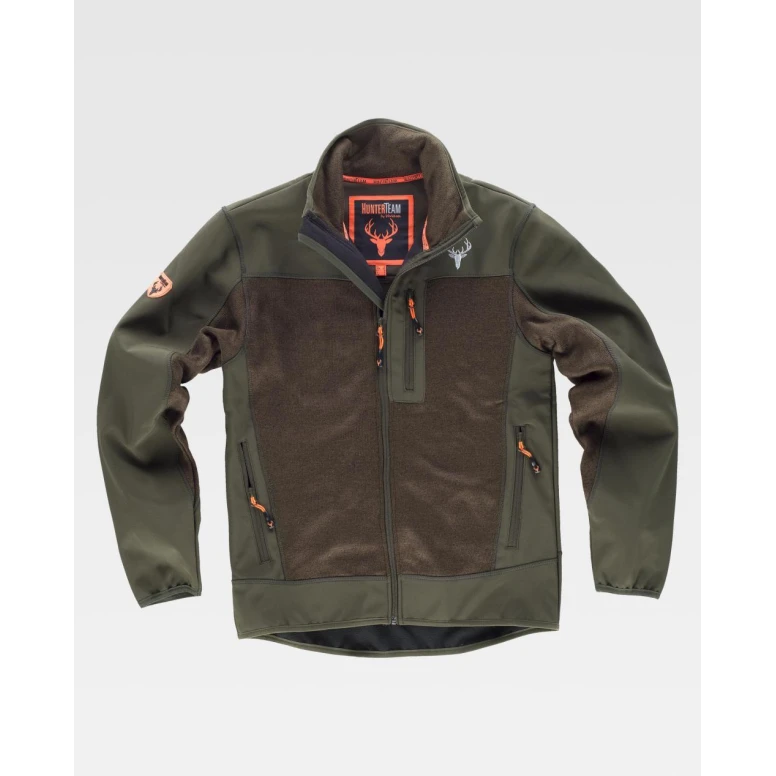 Arbeitsjacke Workshell Vorderseite Stoff Jagd S8650 - Workteam