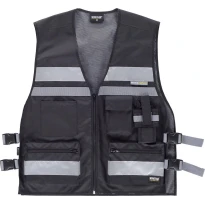 Arbeitsweste Combi Warnschutz' WorkTeam - schwarz mit Bändern