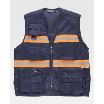 Arbeitsweste Safari Multitaschen Warnschutz S3136 - Workteam