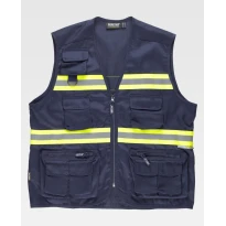 Arbeitsweste Safari Multitaschen Warnschutz S3136 - Workteam 2