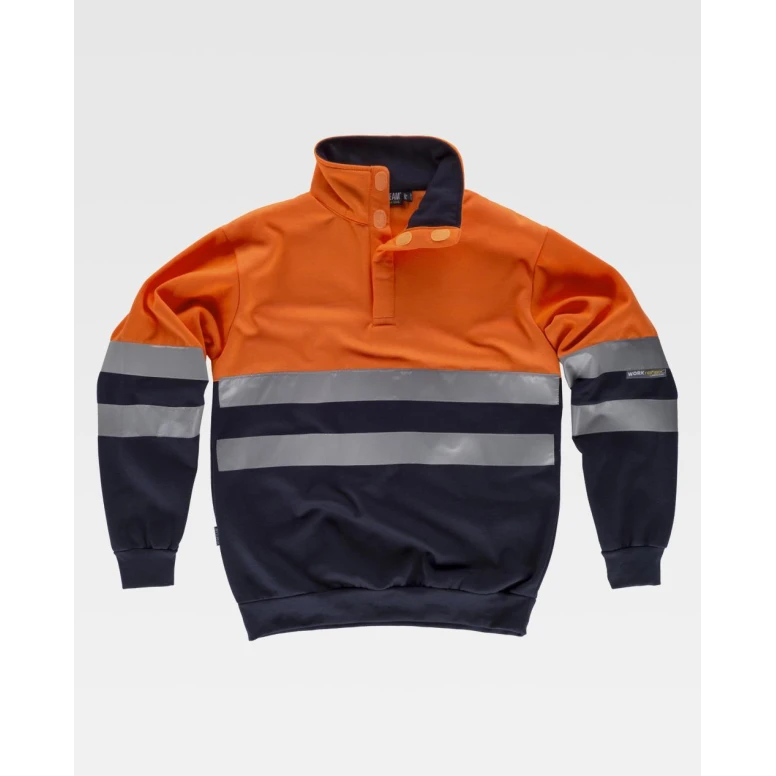 Alles muss raus -  Arbeits- Sweatshirt  Hochgeschlossenes Warnschutz C3839 -  Workteam  Größe M Farbe yellow navy
