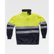 Alles muss raus -  Arbeits- Sweatshirt  Hochgeschlossenes Warnschutz C3839 -  Workteam  Größe M Farbe yellow navy