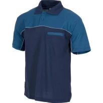 Alles muss raus -  Kombiniertes Poloshirt aus Piqué- Gewebe mit kurzen Ärmeln -  Workteam  Größe 2xl Farbe navy Hellblau