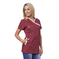 Alles muss raus -  Damen Tunika mit Reißverschluss kurzärmelig Ileana Horeca Siggi -  28CS1423/00- 0001 Größe M Farbe bordeaux