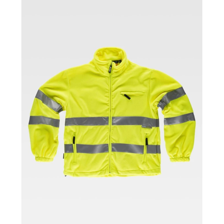 Fleece-Arbeitssweatshirt mit Reißverschluss und Reflektierende Bänder Warnschutz C4035 - Workteam
