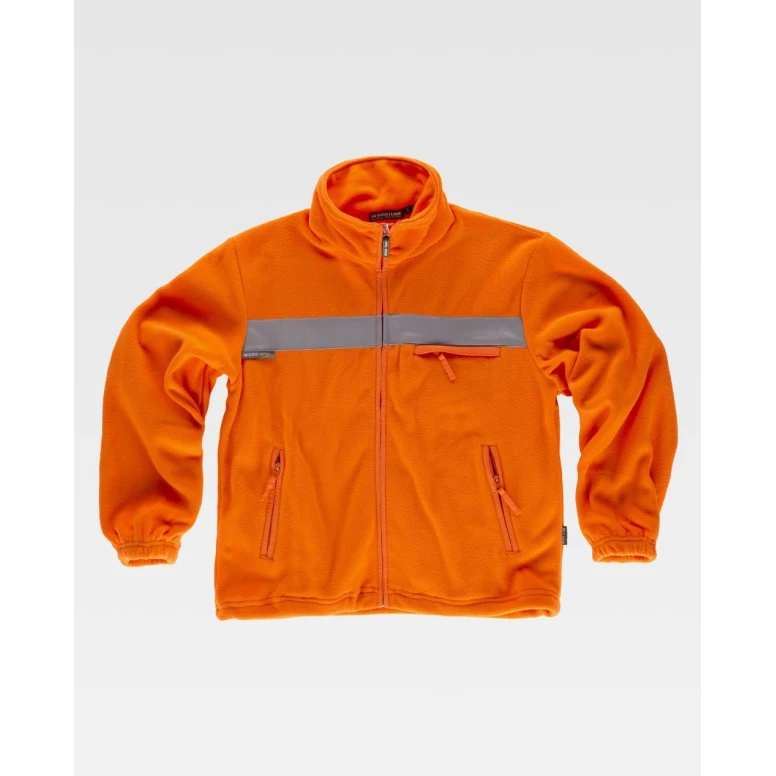 Fleece-Arbeitssweatshirt mit Reißverschluss Warnschutz C4040 - Workteam