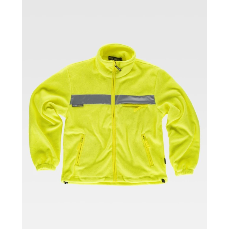 Fleece-Arbeitssweatshirt mit Reißverschluss Warnschutz C4040 - Workteam