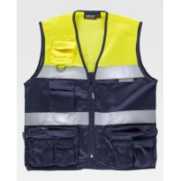 Arbeitsweste Safari Multitaschen Warnschutz C4010 - Workteam