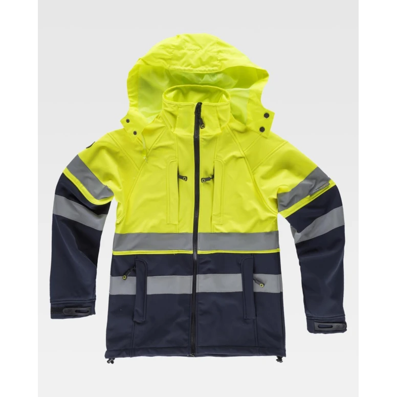 Arbeitsjacke Workshell Stretch Warnschutz S9525 - Workteam