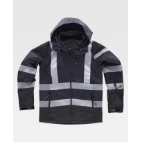 Arbeitsjacke Workshell Warnschutz mit Kapuze S9213 - Workteam
